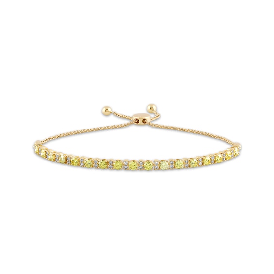 Yellow & White Lab-Grown Diamond Bolo Bracelet 2 ct tw 10K Yellow Gold 9.5"