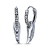 Thumbnail Image 1 of Men's Patterned Hoop Earrings with Wings Stainless Steel