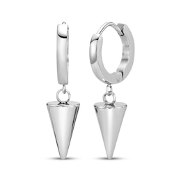Men's Cone Dangle Hoop Earrings Stainless Steel