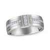 Thumbnail Image 1 of Now + Forever Men's Diamond Stepped Wedding Band 1/3 ct tw 10K White Gold