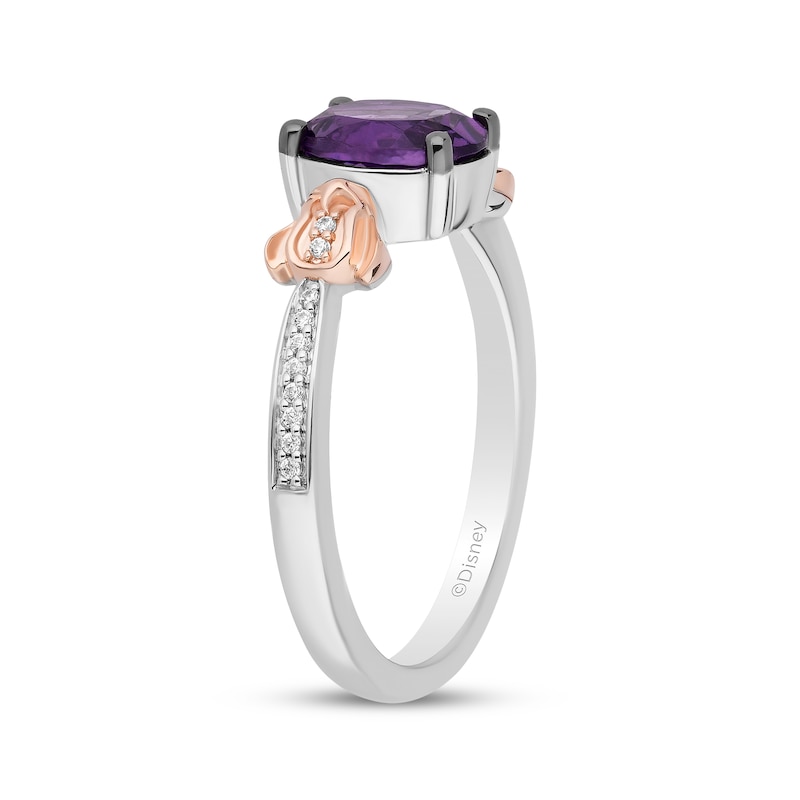 Main Image 2 of Disney Treasures Winnie the Pooh "Eeyore" Oval-Cut Amethyst & Diamond Ring 1/20 ct tw Sterling Silver & 10K Rose Gold