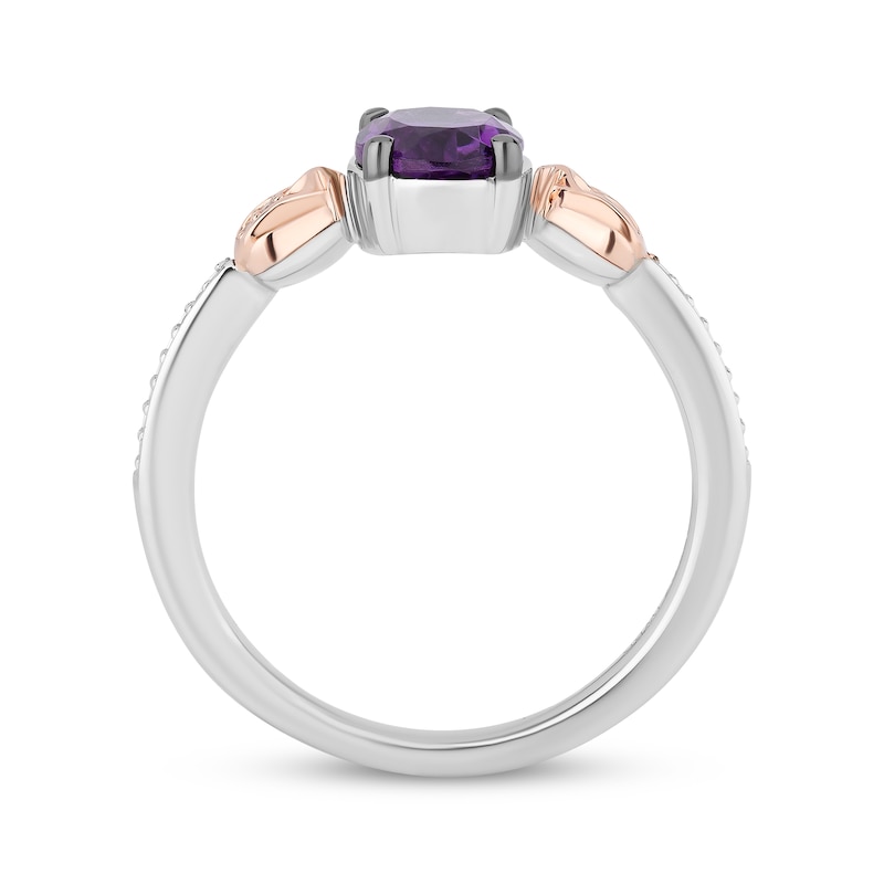 Main Image 3 of Disney Treasures Winnie the Pooh "Eeyore" Oval-Cut Amethyst & Diamond Ring 1/20 ct tw Sterling Silver & 10K Rose Gold