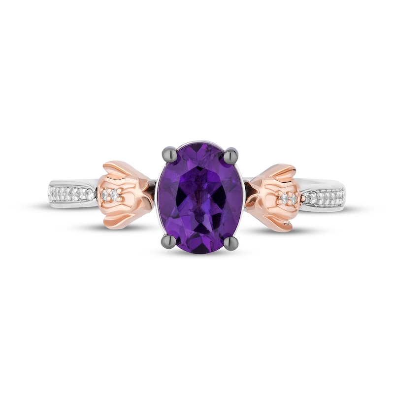 Main Image 4 of Disney Treasures Winnie the Pooh "Eeyore" Oval-Cut Amethyst & Diamond Ring 1/20 ct tw Sterling Silver & 10K Rose Gold
