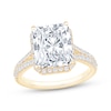Thumbnail Image 1 of Now + Forever Lab-Grown Diamonds Radiant-Cut Halo Engagement Ring 4-1/2 ct tw 14K Yellow Gold