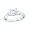 Thumbnail Image 1 of Certified Princess & Round-Cut Diamond Three Stone Engagement Ring 1-1/2 ct tw Platinum