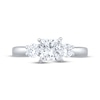 Thumbnail Image 3 of Certified Princess & Round-Cut Diamond Three Stone Engagement Ring 1-1/2 ct tw Platinum