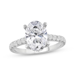 Lab-Grown Diamonds Oval-Cut Engagement Ring 5 ct tw 14K White Gold