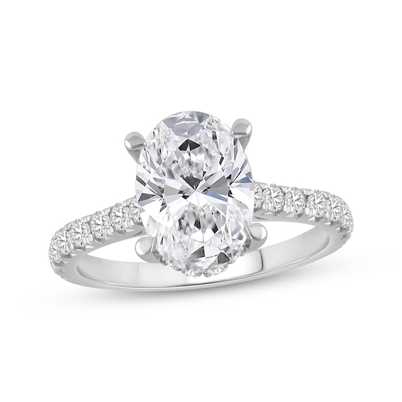 Lab-Grown Diamonds Oval-Cut Engagement Ring 5 ct tw 14K White Gold