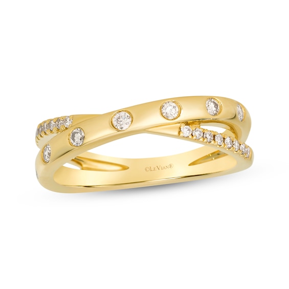 Le Vian Diamond Crossover Ring 1/4 ct tw 14K Honey Gold