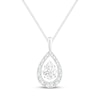 Thumbnail Image 1 of Unstoppable Love Pear-Shaped Lab-Grown Diamond Necklace 1-1/2 ct tw 10K White Gold 19"