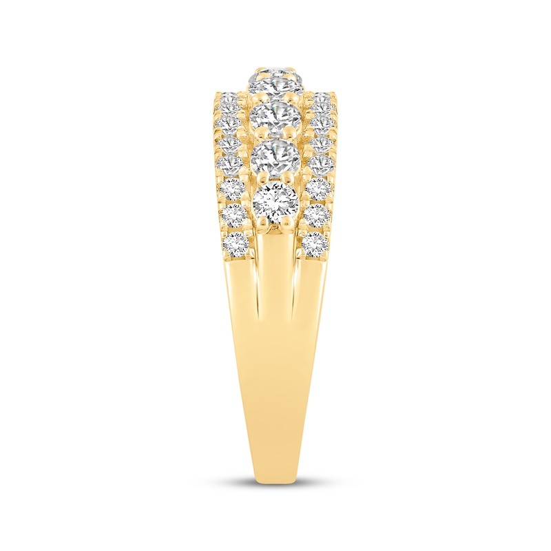 Main Image 2 of Now + Forever Lab-Grown Diamonds Three-Row Anniversary Ring 1-1/4 ct tw 14K Yellow Gold