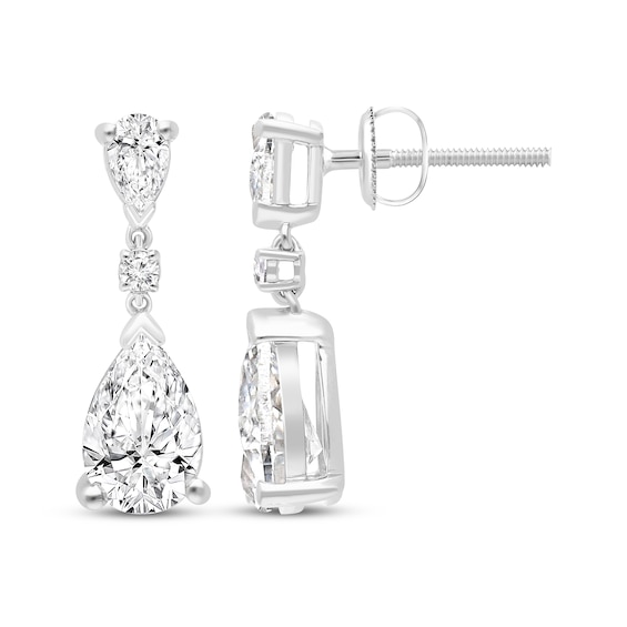KAY Lab-Grown Diamonds Pear-Shaped & Round-Cut Dangle Earrings 3 ct tw 14K White Gold (F/VS2)