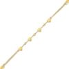 Thumbnail Image 2 of Heart & Bead Station Bracelet Semi-Solid 10K Yellow Gold 8.25"