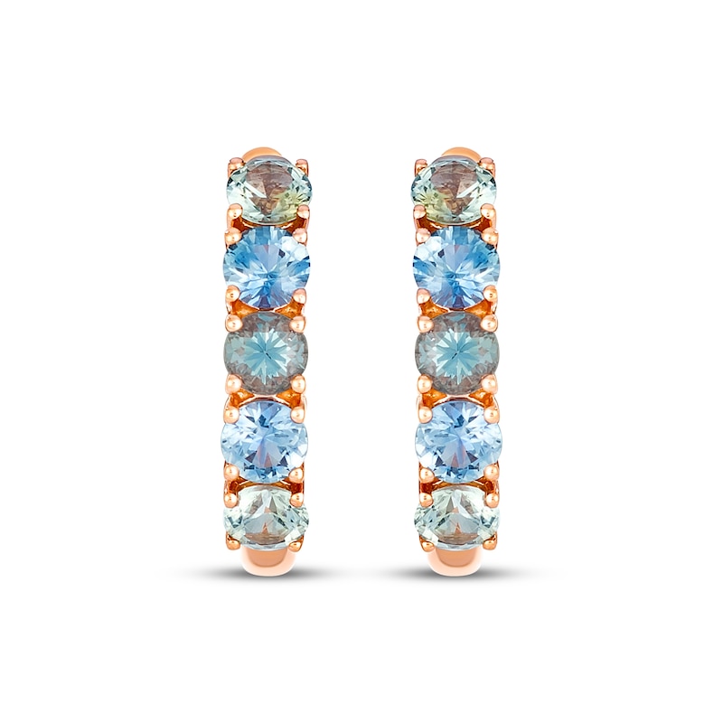 Main Image 2 of Le Vian Montana Sapphire Ombré Hoop Earrings 14K Strawberry Gold