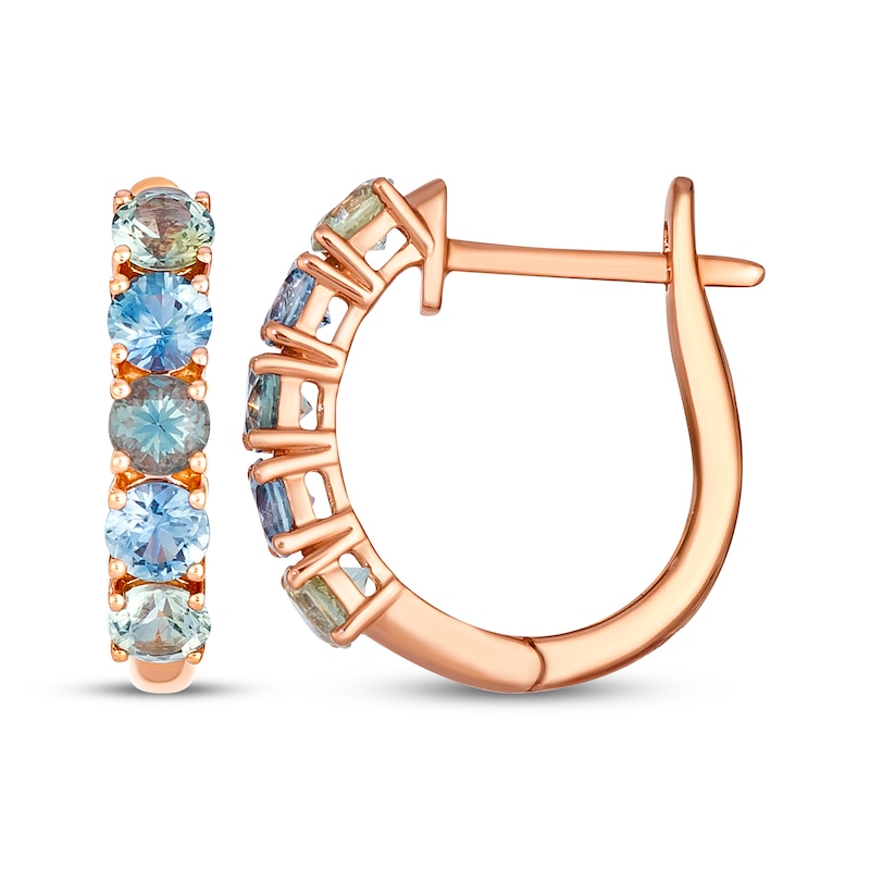 Main Image 3 of Le Vian Montana Sapphire Ombré Hoop Earrings 14K Strawberry Gold