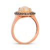Thumbnail Image 3 of Le Vian Oval-Cut Opal Double Halo Ring 1/2 ct tw Diamonds Strawberry Gold