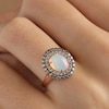 Thumbnail Image 4 of Le Vian Oval-Cut Opal Double Halo Ring 1/2 ct tw Diamonds Strawberry Gold