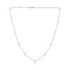 Thumbnail Image 1 of Monique Lhuillier Bliss Marquise & Round-Cut Lab-Grown Diamond Dangle Necklace 1/2 ct tw Platinum-Plated Sterling Silver 18"