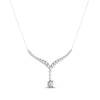 Thumbnail Image 2 of THE LEO Legacy Lab-Grown Diamond Oval-Cut Dangle Chevron Necklace 1-1/4 ct tw 14K White Gold 19"