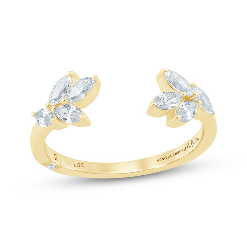 Main Image 1 of Monique Lhuillier Bliss Marquise-Cut Lab-Grown Diamond Open-Shank Wedding Band 1/2 ct tw 18K Yellow Gold