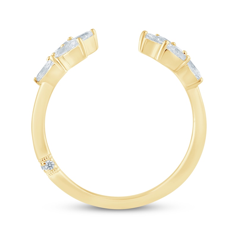 Main Image 3 of Monique Lhuillier Bliss Marquise-Cut Lab-Grown Diamond Open-Shank Wedding Band 1/2 ct tw 18K Yellow Gold