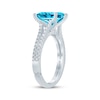 Thumbnail Image 2 of Monique Lhuillier Bliss Princess-Cut Blue Lab-Grown Diamond & White Lab-Grown Diamond Engagement Ring 2-1/3 ct tw 18K White Gold