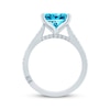 Thumbnail Image 3 of Monique Lhuillier Bliss Princess-Cut Blue Lab-Grown Diamond & White Lab-Grown Diamond Engagement Ring 2-1/3 ct tw 18K White Gold