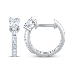 KAY Lab-Grown Diamonds Oval & Round-Cut Hoop Earrings 5/8 ct tw 10K White Gold