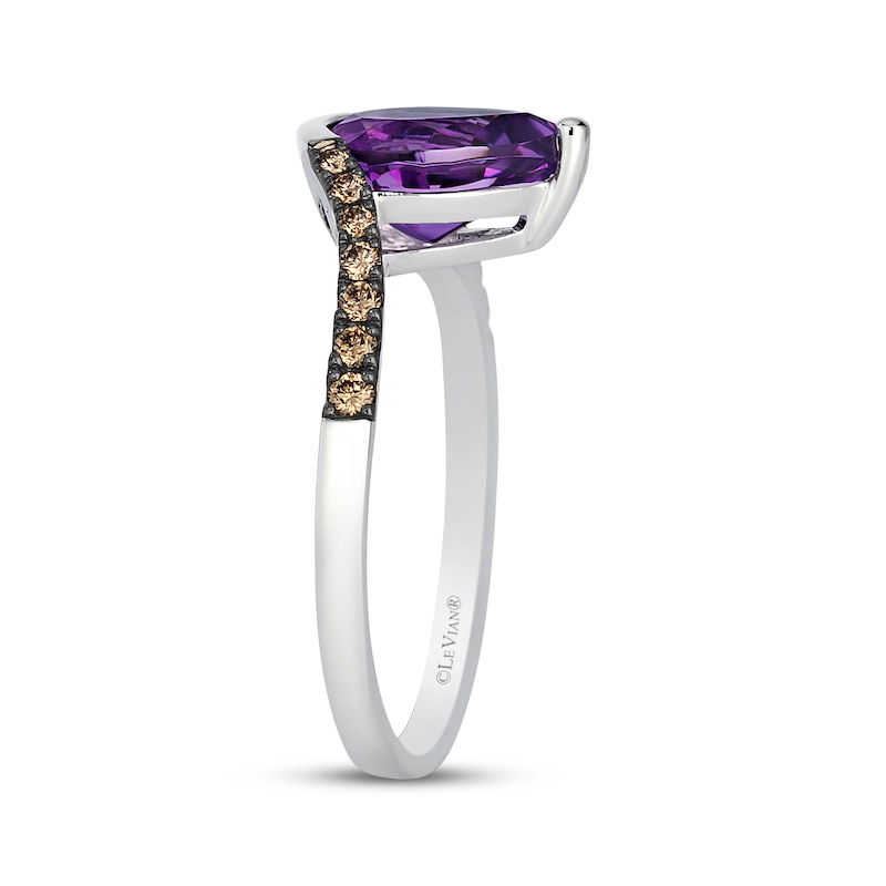Main Image 2 of Le Vian Pear-Shaped Amethyst Ring 1/6 ct tw Diamonds 14K Vanilla Gold