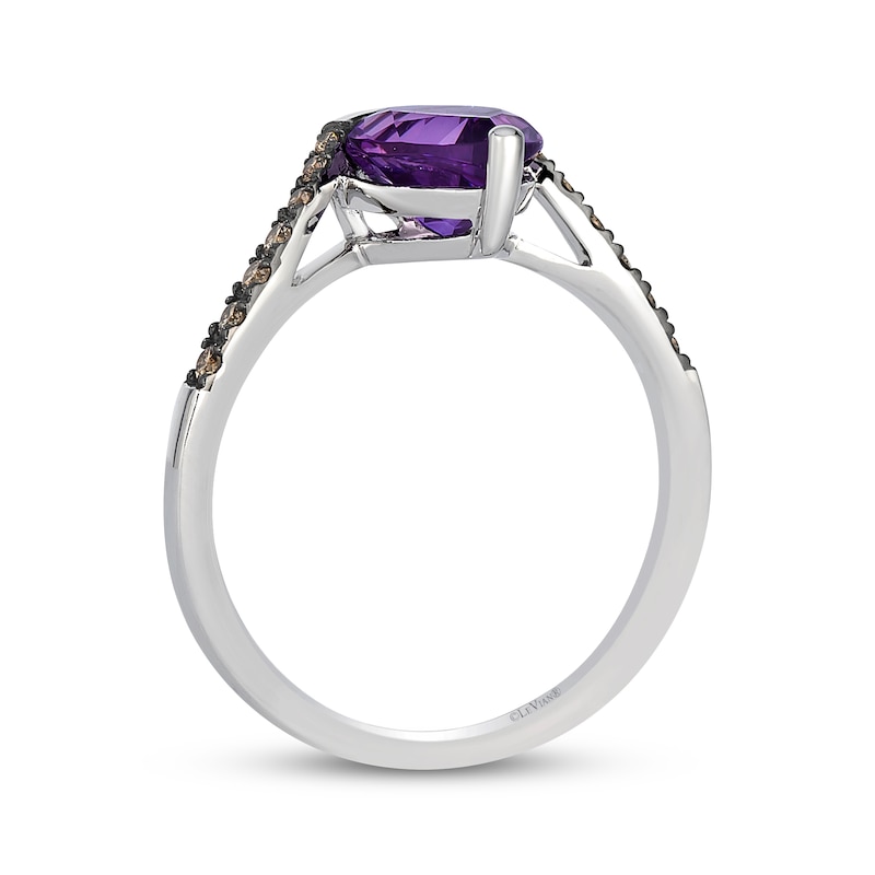 Main Image 3 of Le Vian Pear-Shaped Amethyst Ring 1/6 ct tw Diamonds 14K Vanilla Gold