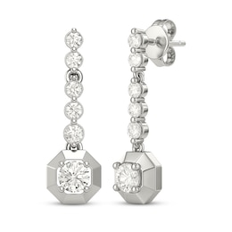 KAY Lab-Grown Diamonds Octagon Frame Drop Earrings 3/4 ct tw Sterling Silver