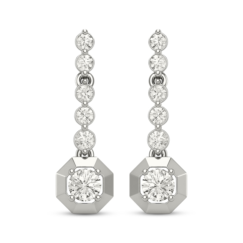 Main Image 2 of KAY Lab-Grown Diamonds Octagon Frame Drop Earrings 3/4 ct tw Sterling Silver