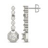 Thumbnail Image 3 of KAY Lab-Grown Diamonds Octagon Frame Drop Earrings 3/4 ct tw Sterling Silver