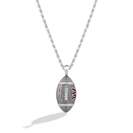True Fans Washington Commanders 1/20 CT. T.W. Diamond Vertical Football Necklace in Sterling Silver