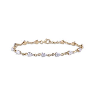 KAY Lab-Grown Diamonds Pear-Shaped Bracelet 2 ct tw 10K Yellow Gold 7"