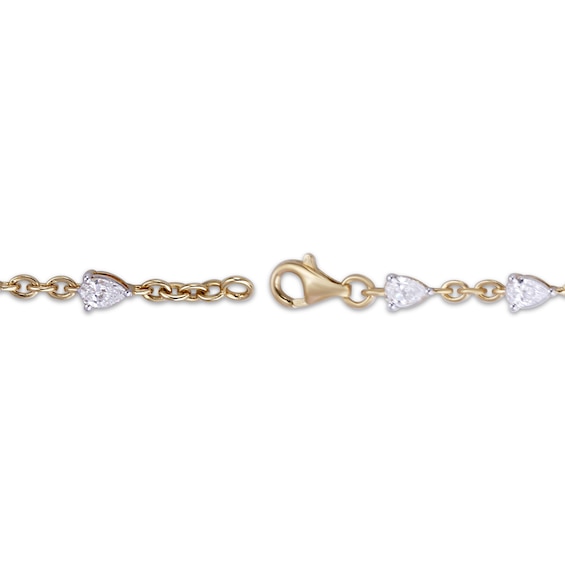 Thumbnail Image 3 of KAY Lab-Grown Diamonds Pear-Shaped Bracelet 2 ct tw 10K Yellow Gold 7"
