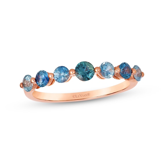 Le Vian Montana Sapphire Ombré Graduated Seven-Stone Ring 14K Strawberry Gold