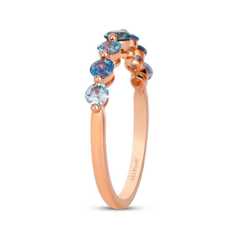Main Image 2 of Le Vian Montana Sapphire Ombré Graduated Seven-Stone Ring 14K Strawberry Gold