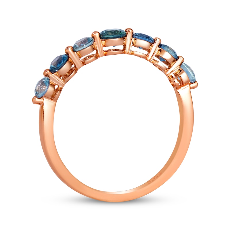 Main Image 3 of Le Vian Montana Sapphire Ombré Graduated Seven-Stone Ring 14K Strawberry Gold