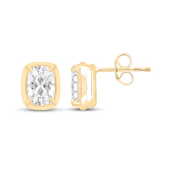 KAY Lab-Grown Diamonds Cushion-Cut Solitaire Stud Earrings 2 ct tw 10K Yellow Gold (F/SI2)