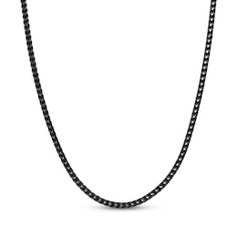 4mm Foxtail Chain Necklace Black Ion-Plated Stainless Steel 26"