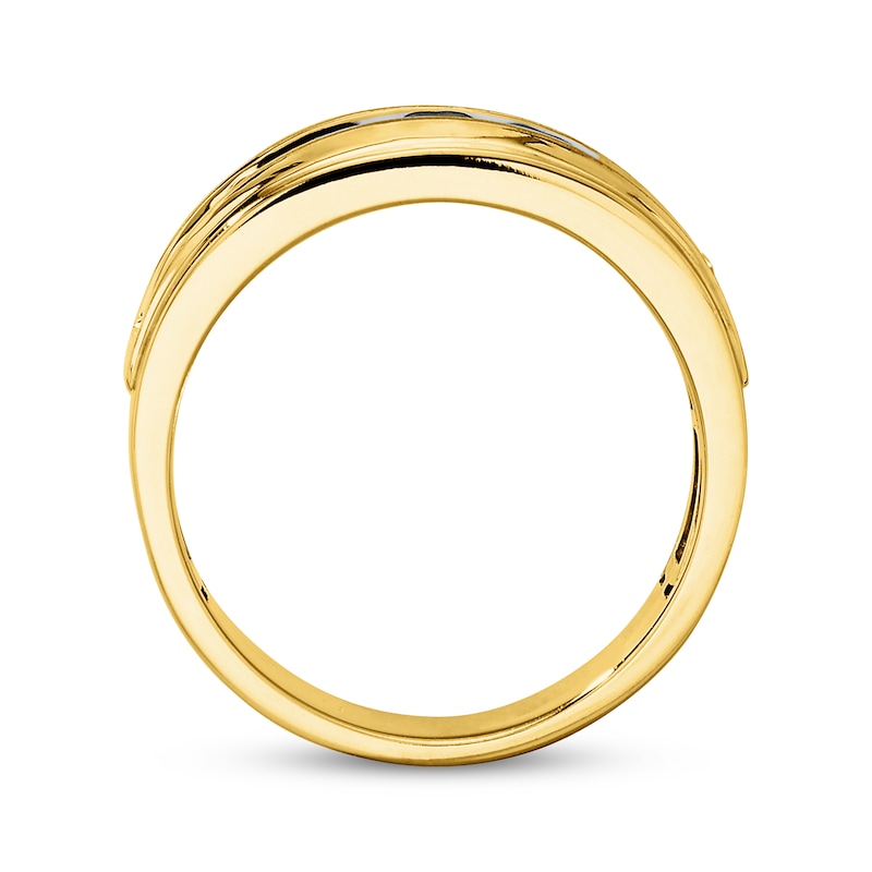 Main Image 3 of Now + Forever Men's Diamond Five-Stone Wedding Band 1 ct tw 10K Yellow Gold
