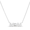 Thumbnail Image 3 of Cultured Pearl & White Lab-Created Sapphire "Mom" Necklace Sterling Silver 18"