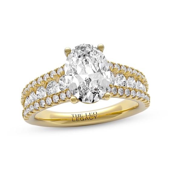 THE LEO Legacy Lab-Grown Diamond Oval-Cut Engagement Ring 3 ct tw 14K Yellow Gold