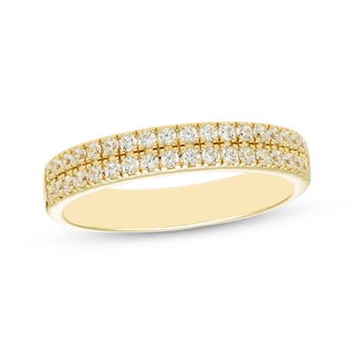 STUDIO BY KAY Lab-Grown Diamond Double Row Ring 1/3 ct tw 24K Yellow Gold Vermeil Sterling Silver