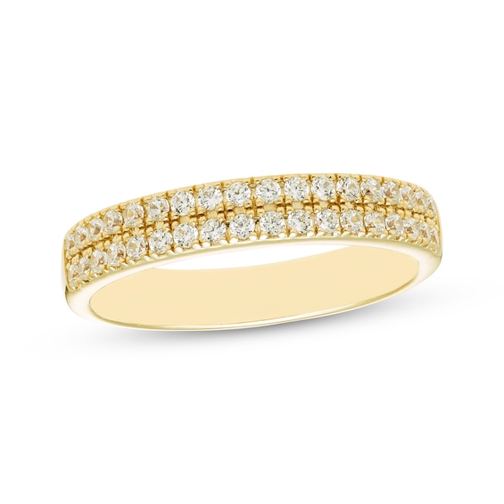 STUDIO BY KAY Lab-Grown Diamond Double Row Ring 1/3 ct tw 24K Yellow Gold Vermeil Sterling Silver