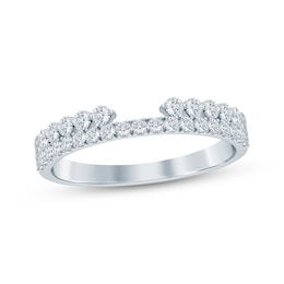 Now + Forever Lab-Grown Diamonds Notched Wedding Band 1/2 ct tw 14K White Gold