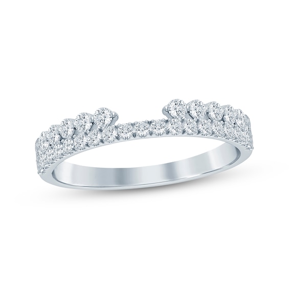 Now + Forever Lab-Grown Diamonds Notched Wedding Band 1/2 ct tw 14K White Gold