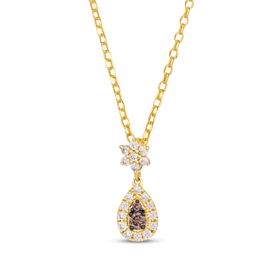 Le Vian Diamond Teardrop Necklace 1/4 ct tw 14K Honey Gold 19"