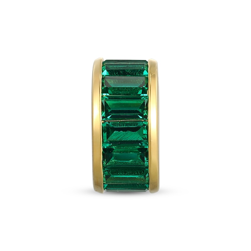 Main Image 1 of STUDIO BY KAY Baguette-Cut Lab-Created Emerald Rondelle Charm 24K Yellow Gold Vermeil Sterling Silver